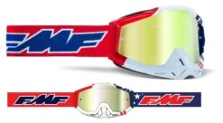 FMF PowerBomb USA Mirror Lens Goggles 5 FMF PowerBomb USA Mirror Lens Goggles -Motorcycle Accessories fmf power bomb mirror lens goggles red white blue