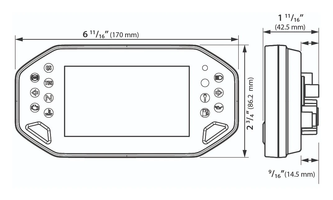 Koso RX-4 Multi-Function Display Yamaha MT-07 / MT-09 / XSR700 / XSR900 9 Koso RX-4 Multi-Function Display Yamaha MT-07 / MT-09 / XSR700 / XSR900 - Image 7