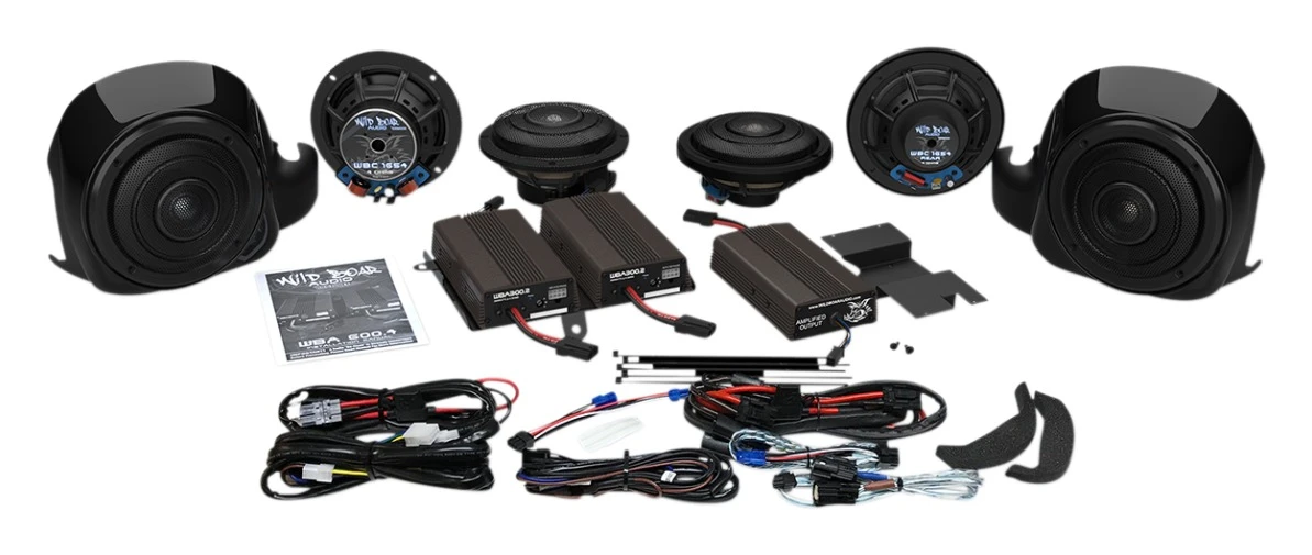 Wild Boar By Hogtunes Whole Hog Speakers & 900 Watt Amp Kit For Harley Touring 2014-2022